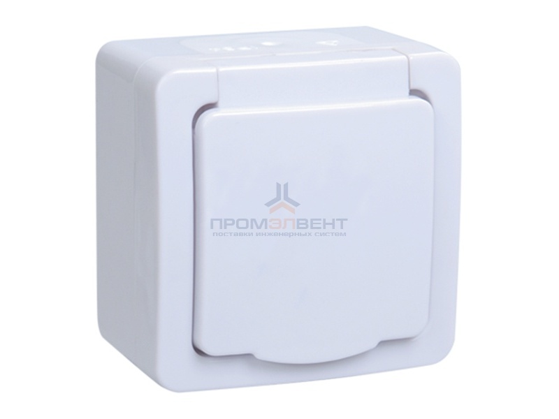 РСб20-3-ГПБб Розетка с з/к о/у IP54 (цвет крышки: белый) ГЕРМЕС PLUS