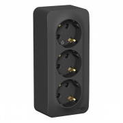 Розетка 3-ая с заземлением без шторок Blanca Schneider Electric 16А 250В антрацит изол.пластина