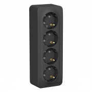 Розетка 4-ая с заземлением со шторками Blanca Schneider Electric 16А 250В антрацит изол.пластина