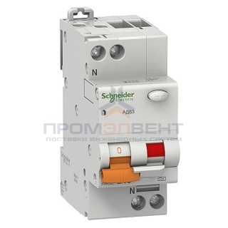 Дифференциальный автомат Schneider Electric АД63 1п+н 25A 300MA 4,5кА C